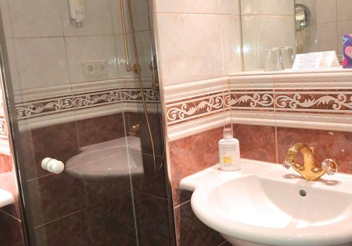 Doppelzimmer Rossini Superior Badezimmer und WC im Wellnesshotel Moknis im Schwarzwald